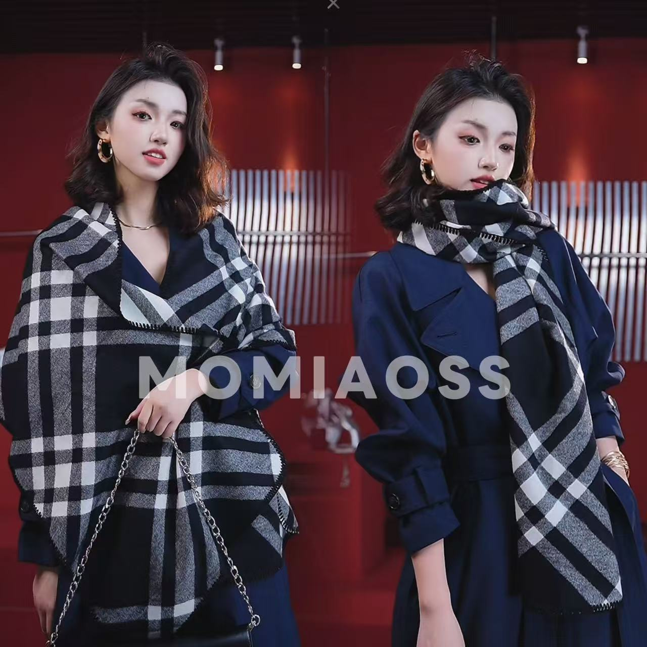 黑白格围巾经典潮流轻奢时尚百搭保暖男士女士围巾【13033】