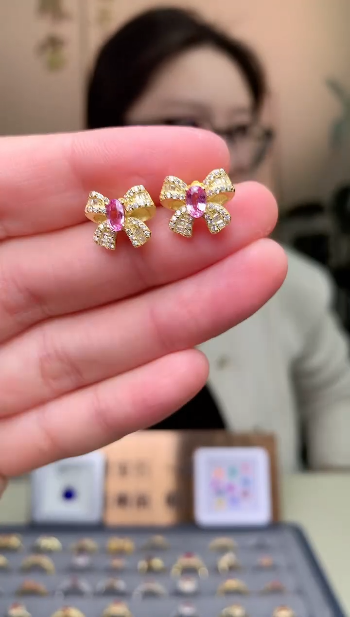 【闪购商品】蓝宝石耳饰银S925镶嵌耳饰