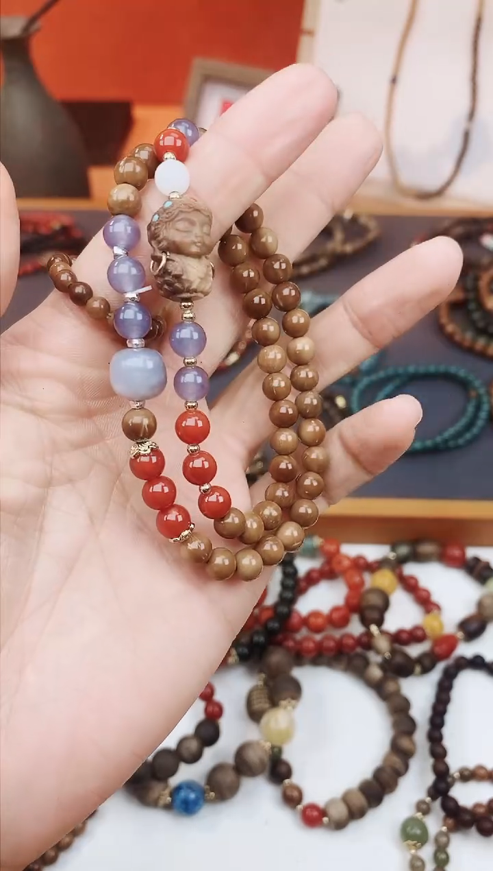 【闪购商品】库克手串未镶嵌度母烟紫双圈设计