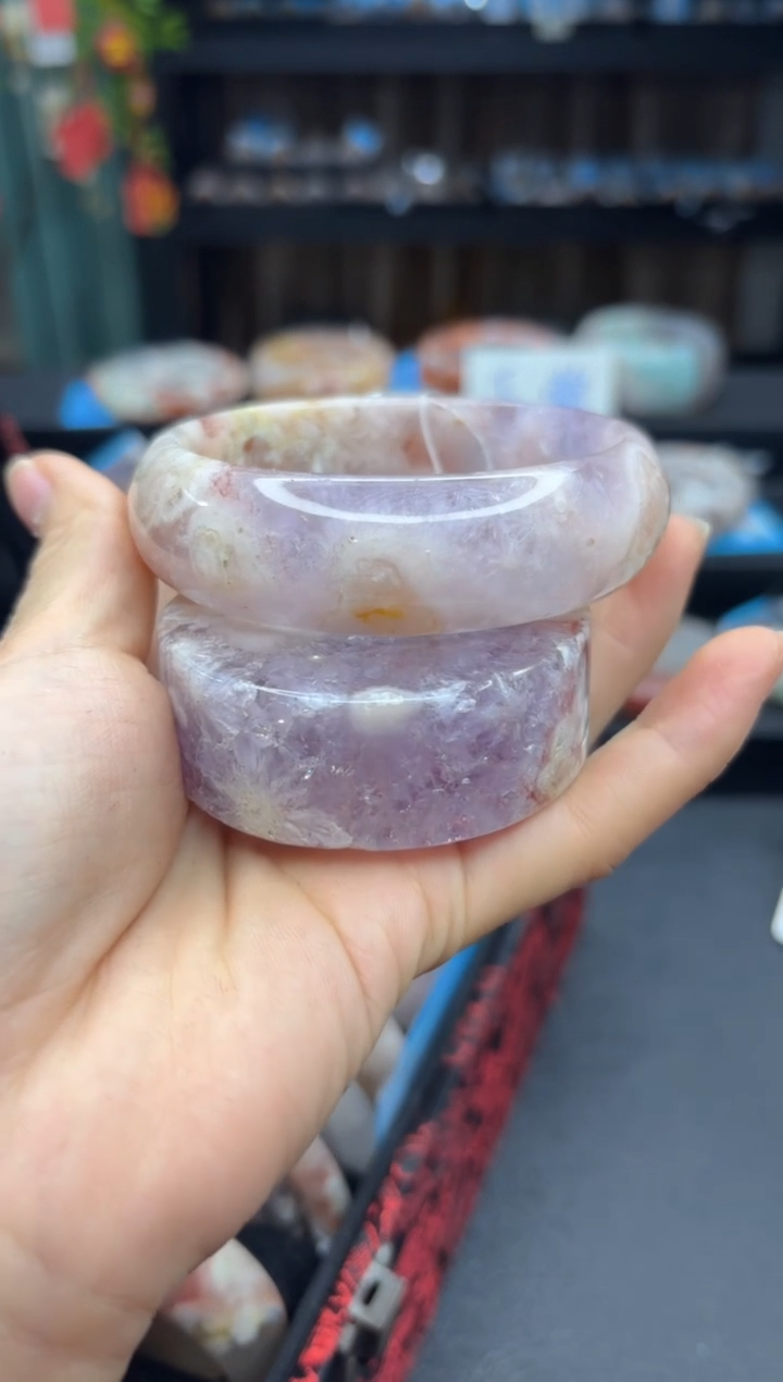 【闪购商品】石英质玉手镯未镶嵌2118（61圈赠送镯心）