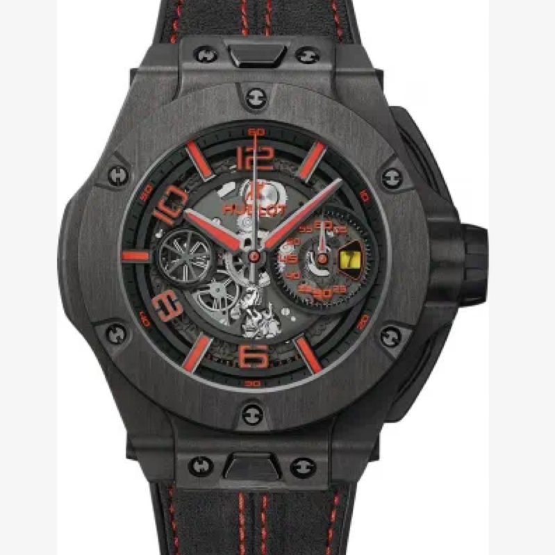 95新 Hublot/宇舶表 大爆炸402/法拉利联名/单向碳纤维/自动机械