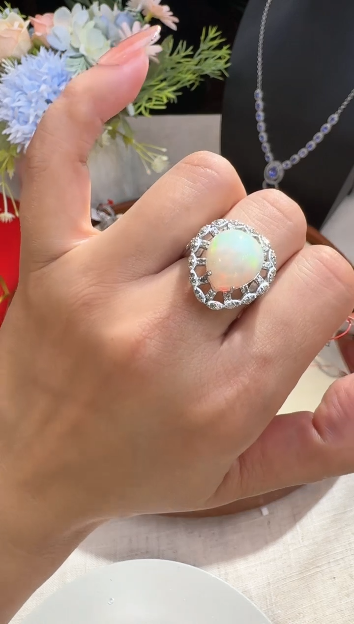 【闪购商品】欧泊戒指未镶嵌戒指