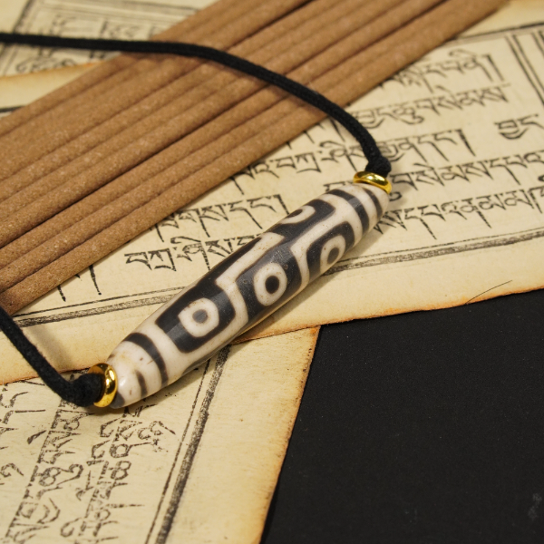 20世纪折线九眼料器珠/LBT2080Z/古玩老串/律宝堂