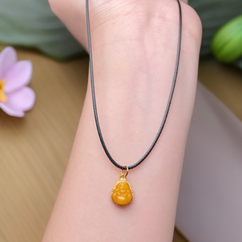 天然蜜蜡小佛公吊坠