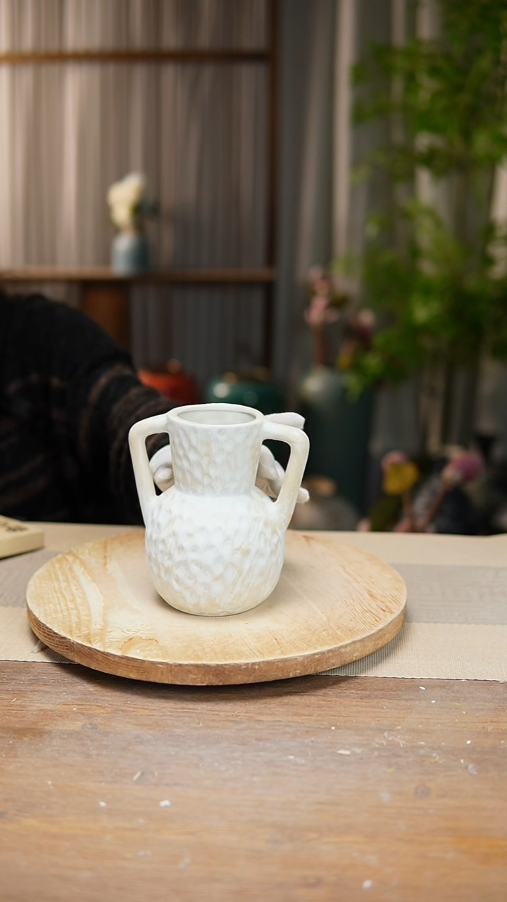 【闪购商品】陶瓷花器陶瓷花瓶手捏瓶008瑕疵 