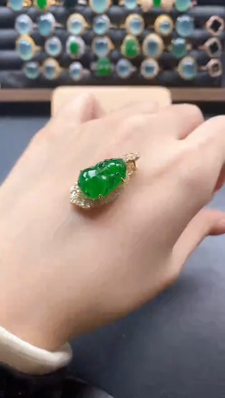 银S925镶嵌戒指翡翠51511