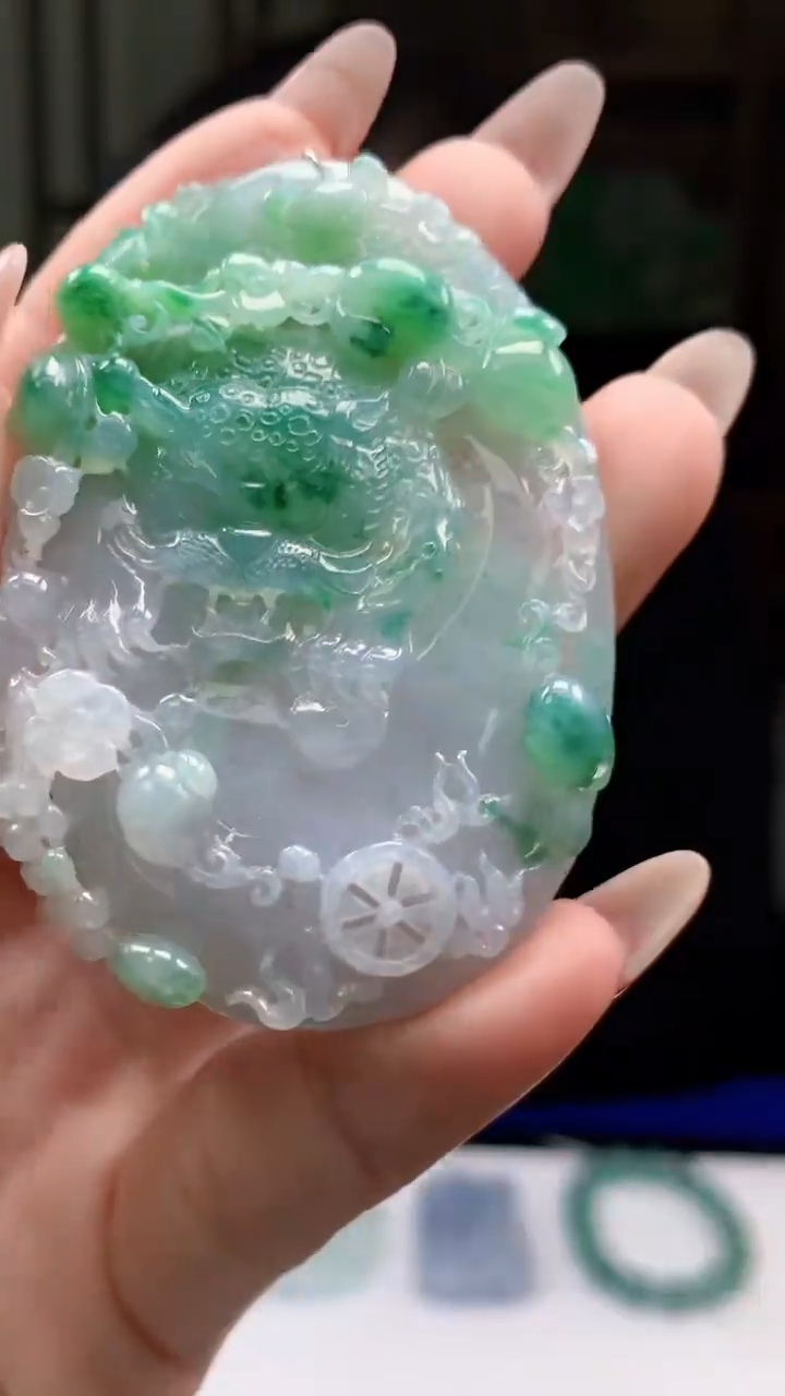 【闪购商品】定制翡翠未镶嵌1044ry-毛货挂件67