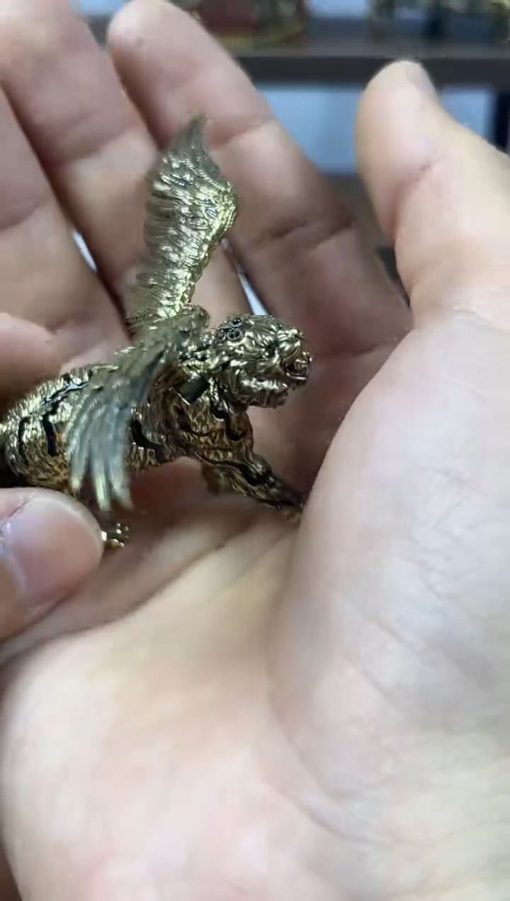 如虎添翼纯黄铜翅膀可动大号 黄铜款