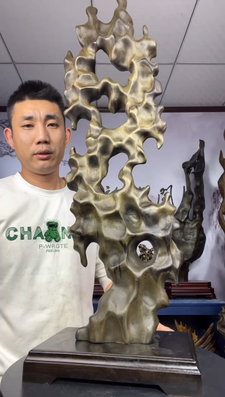 金丝楠木雕款杏*金丝楠木工艺品摆件