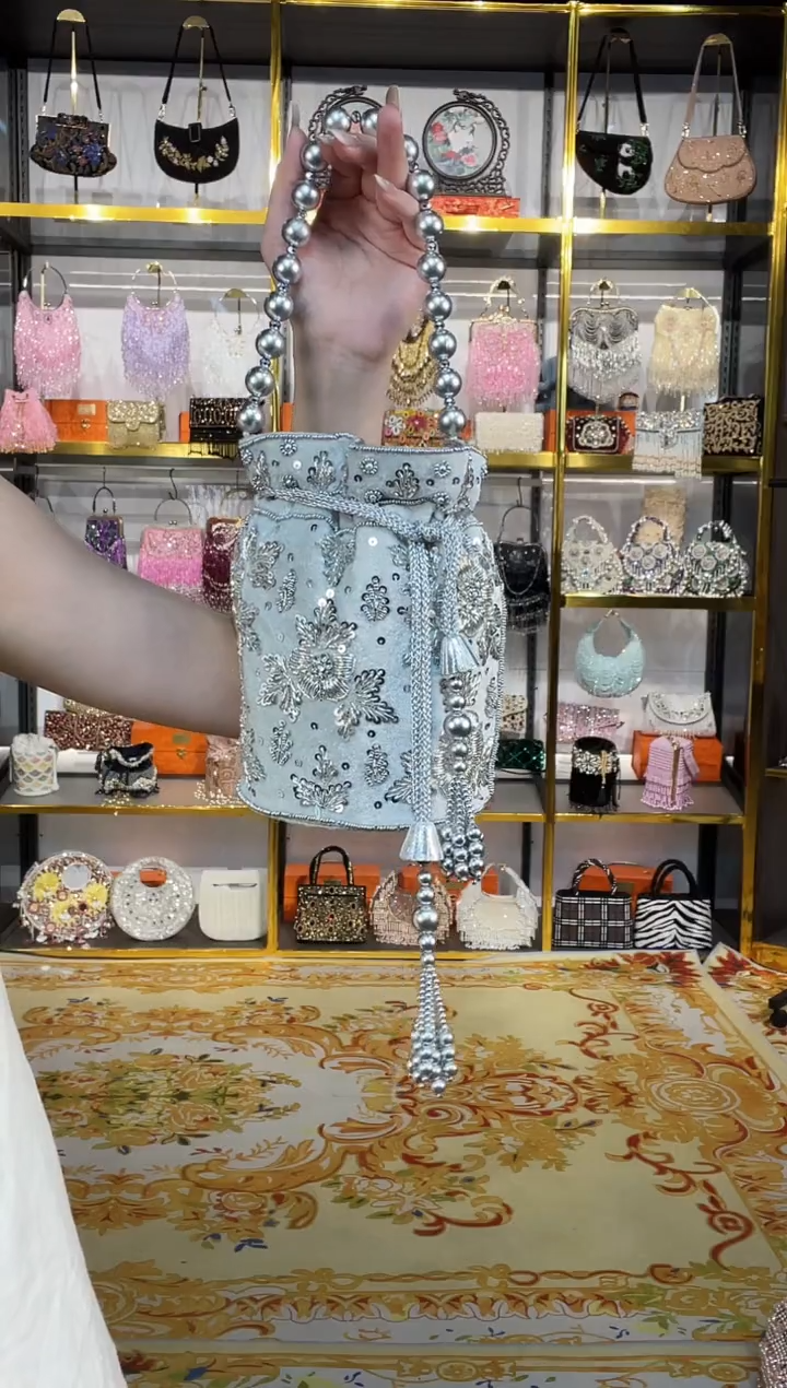 织物珠韵恒泽重工串珠手提包直播间女神专拍