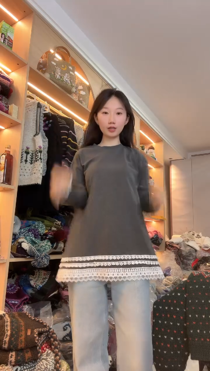 羊毛灰色麦穗打底