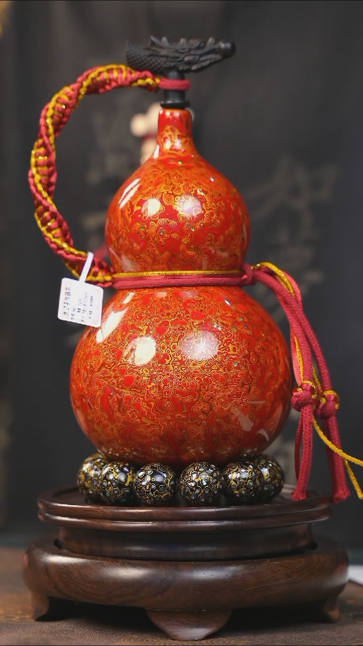 【闪购商品】YW215漆艺酒葫芦不包手串及旋转底座