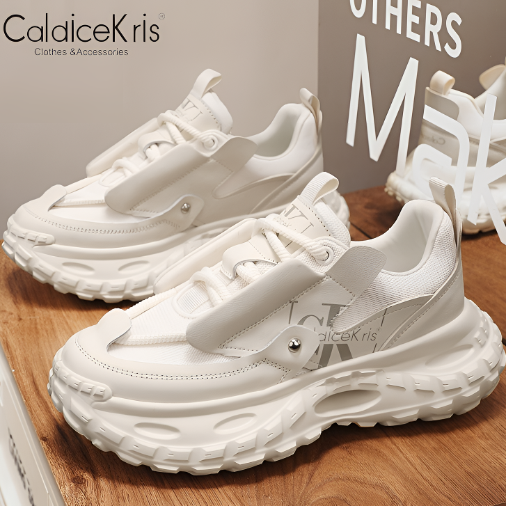 CaldiceKris正品头层牛皮老爹鞋男鞋百搭女鞋透气秋季A休闲运动鞋