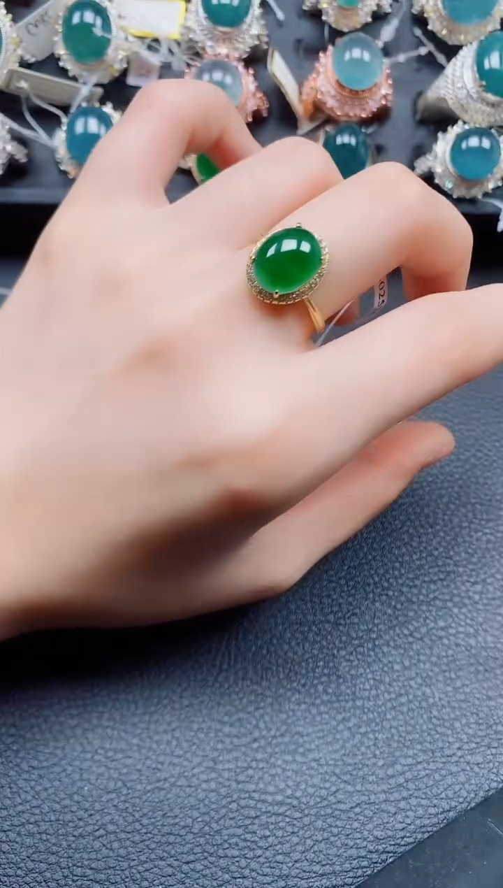 翡翠银S925镶嵌戒指翡翠