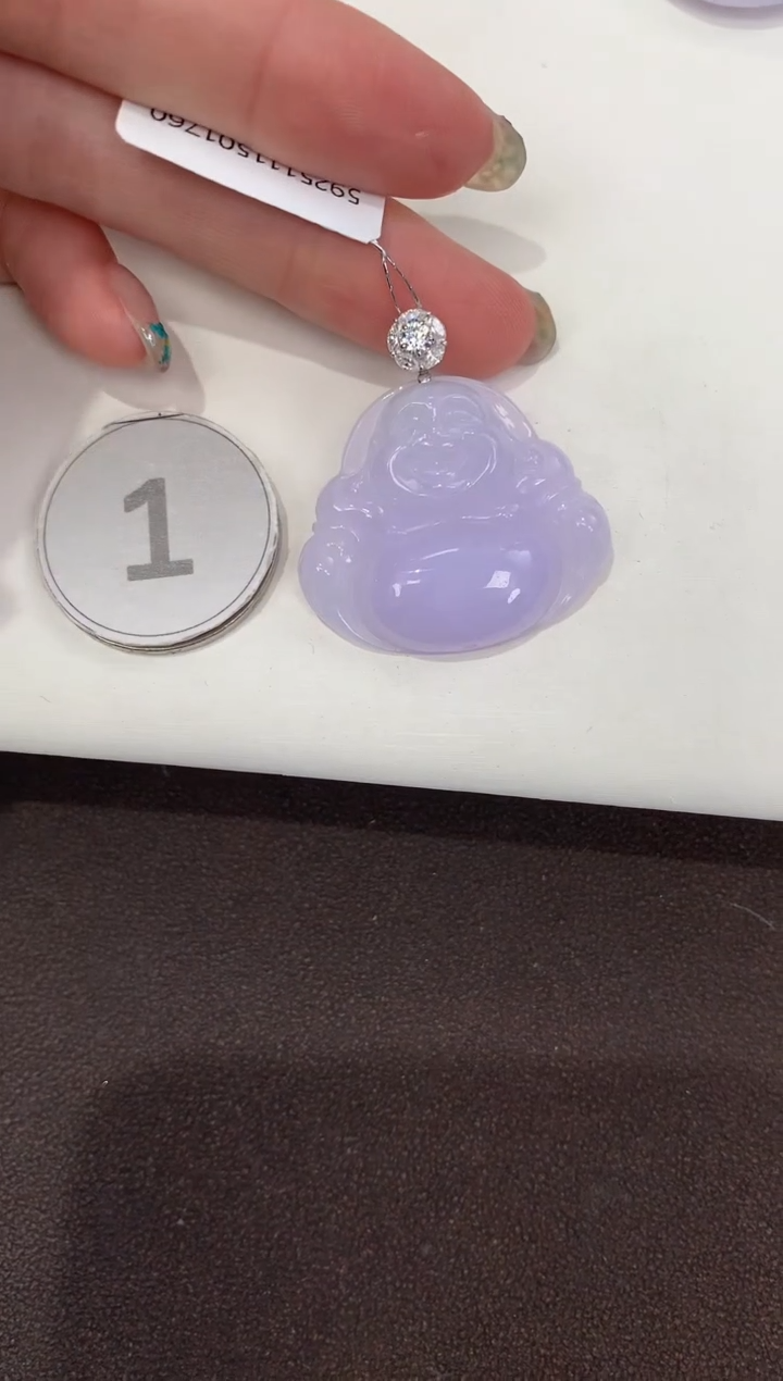 颈饰18K金镶嵌翡翠天然缅甸A货翡翠