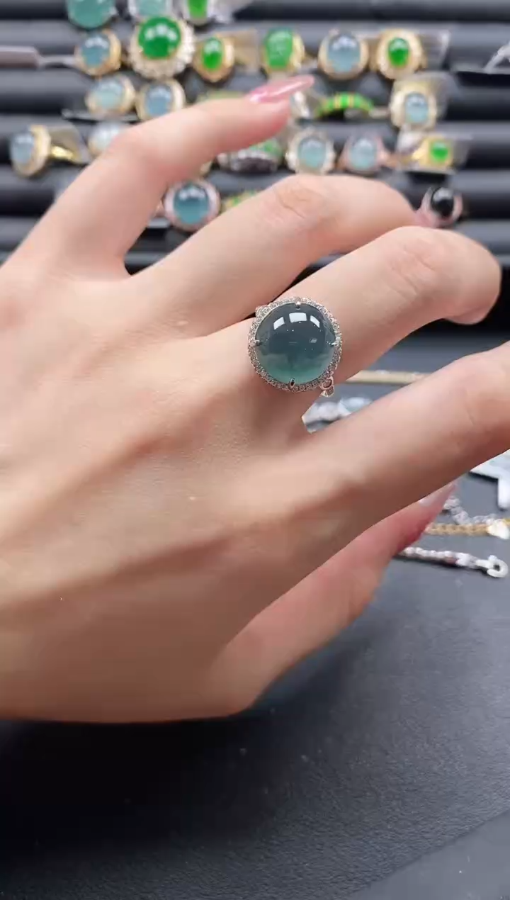 【闪购商品】翡翠戒指银S925镶嵌11111