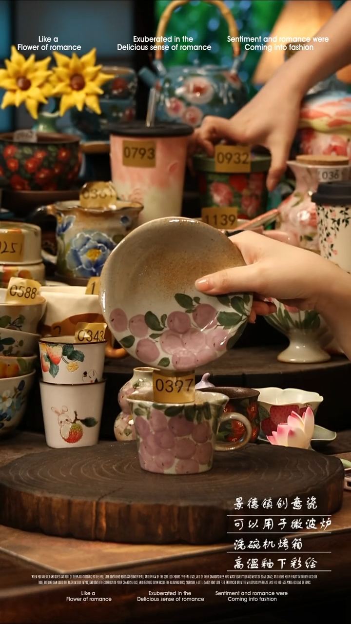 陶瓷景德镇高温釉下彩手工手绘款式@A0397@