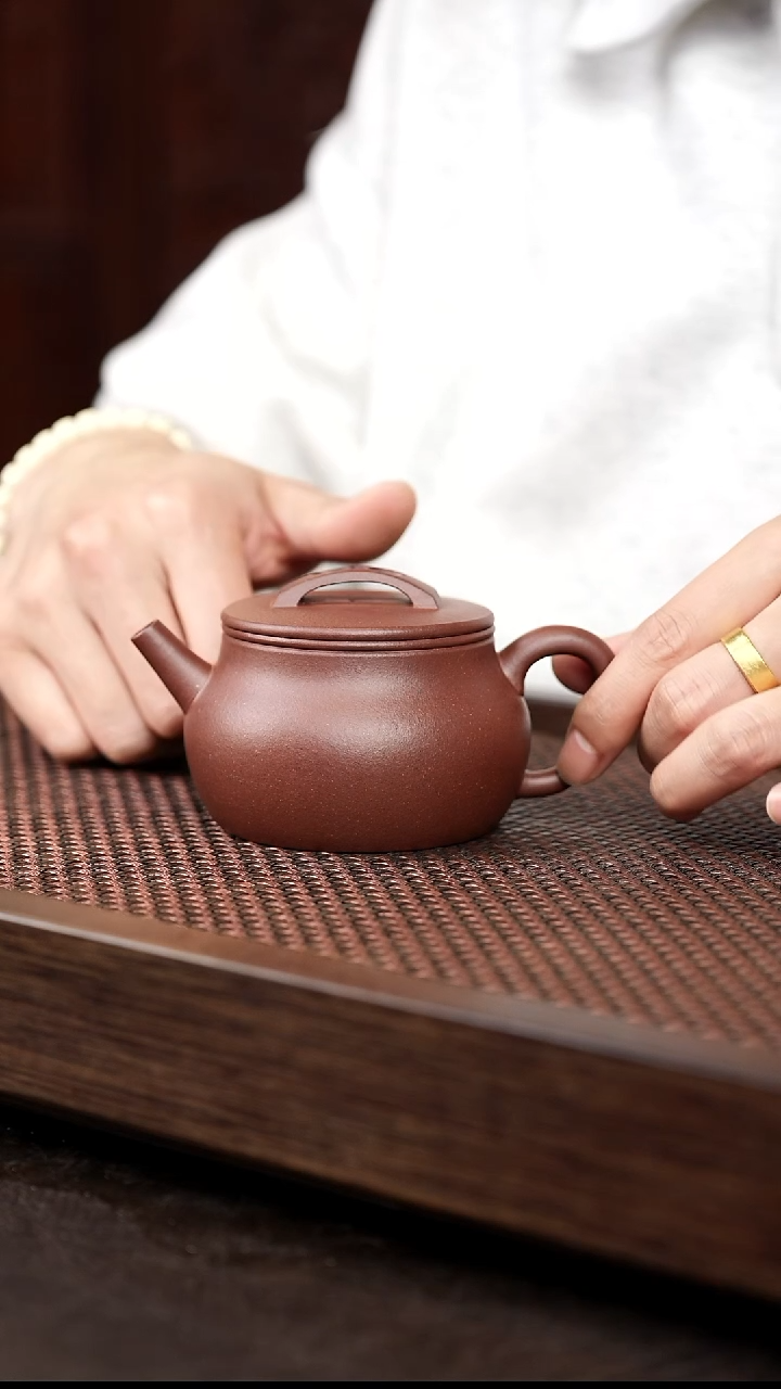 茶壶紫砂紫泥收口汉瓦