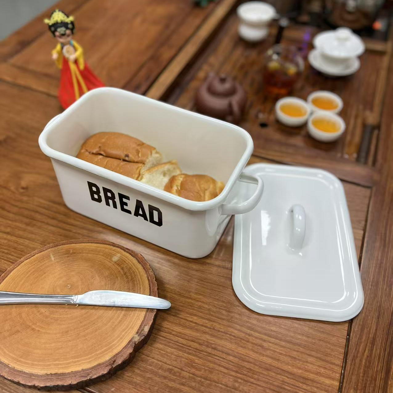 珐琅搪瓷面包盒保存容器（瑕疵特价）