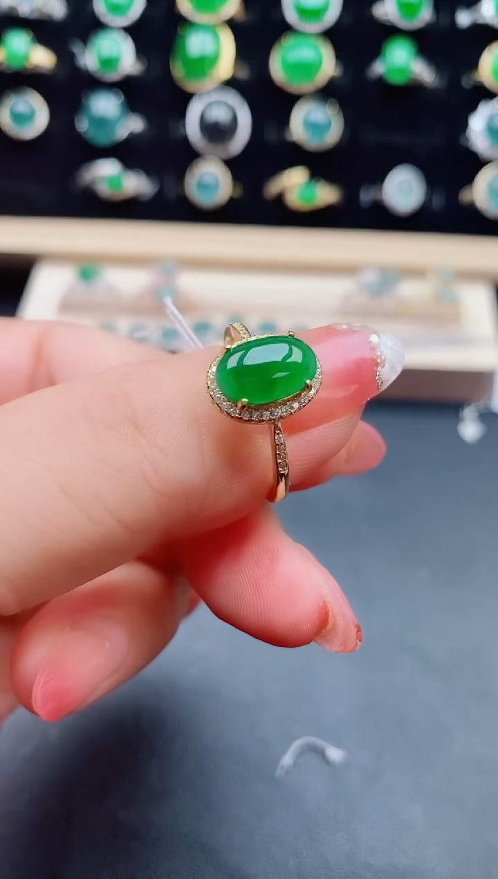 【闪购商品】翡翠戒指银S925镶嵌5800