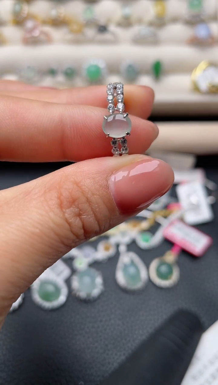 【闪购商品】翡翠戒指银S925镶嵌1111111111  25