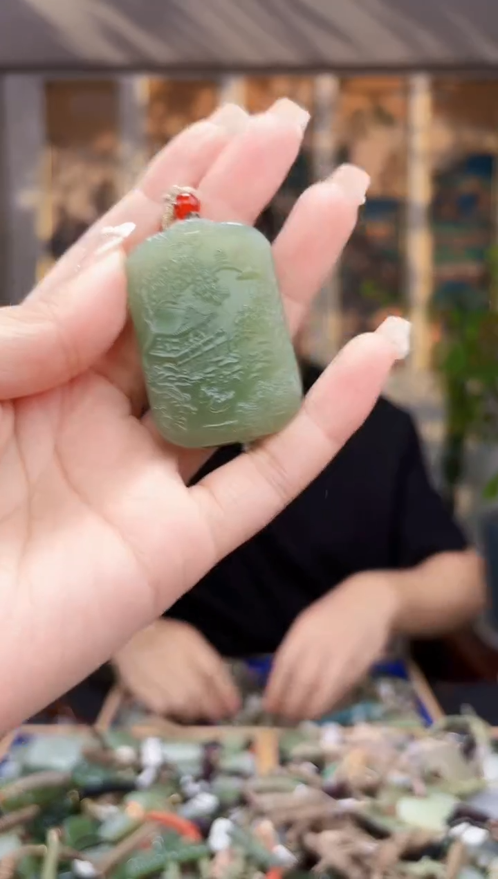 和田玉未镶嵌挂件拍一发一