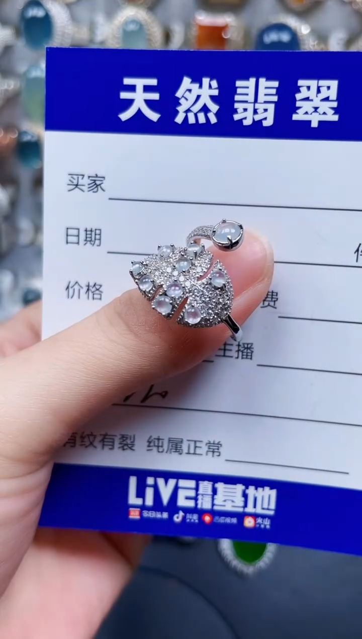 银S925镶嵌戒指翡翠220