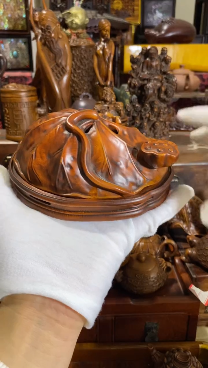 木小叶黄杨小件荷花香炉