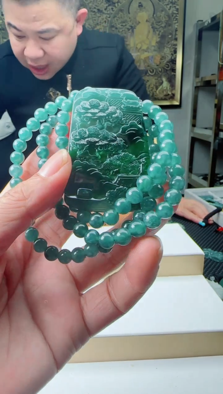 【闪购商品】翡翠颈饰未镶嵌多样性发货一件发货山水