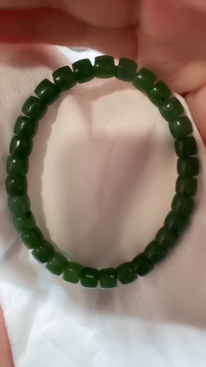 【闪购商品】和田玉手串未镶嵌1339碧玉极限弧（5.5*6.5）