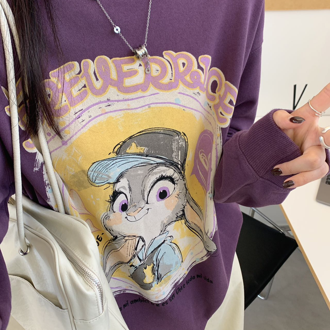 纸袋家秋季新款「印花卡通兔纯棉毛圈卫衣」2595减龄韩版上衣