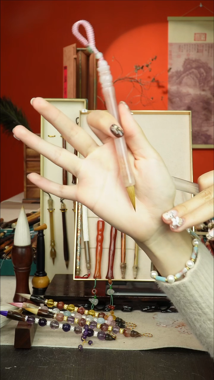 243号闪孤品高货毛笔链接 清水试笔 蘸墨不退