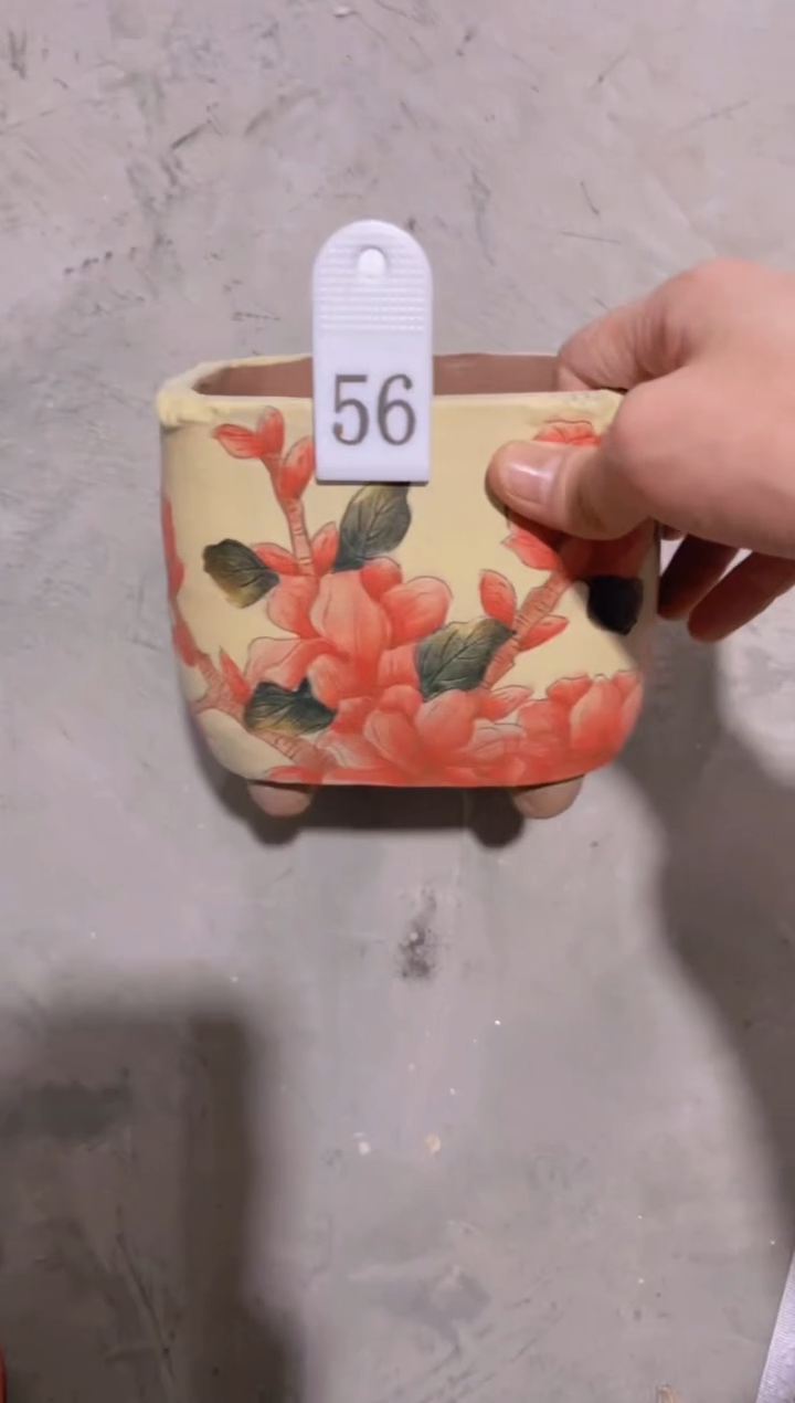 摆件56陶花岛花盆罐—手工痕迹默认，大小会有1-2公分误差
