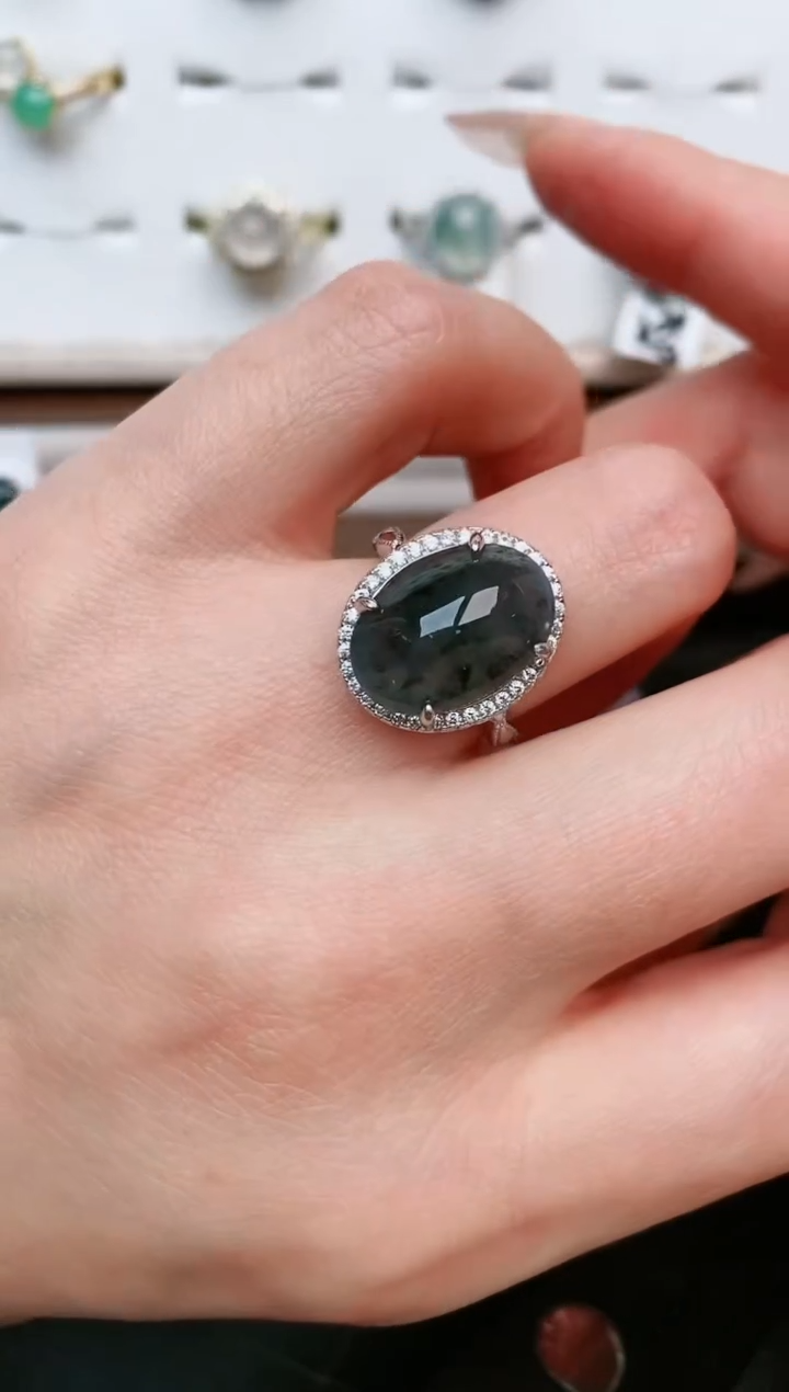 【闪购商品】翡翠戒指银S925镶嵌....