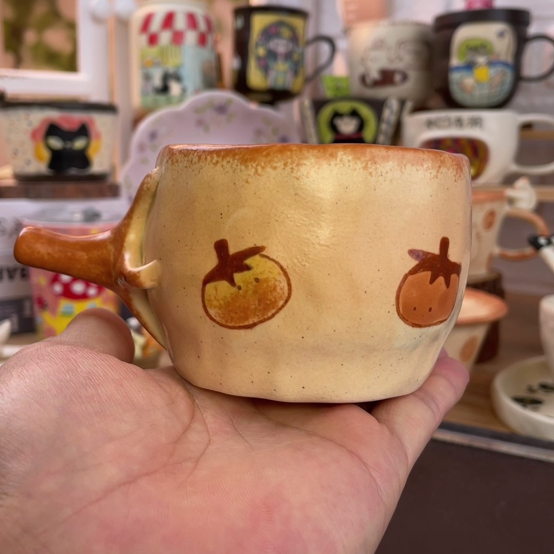 景德镇创意手绘设计师款烘焙系列番茄杯