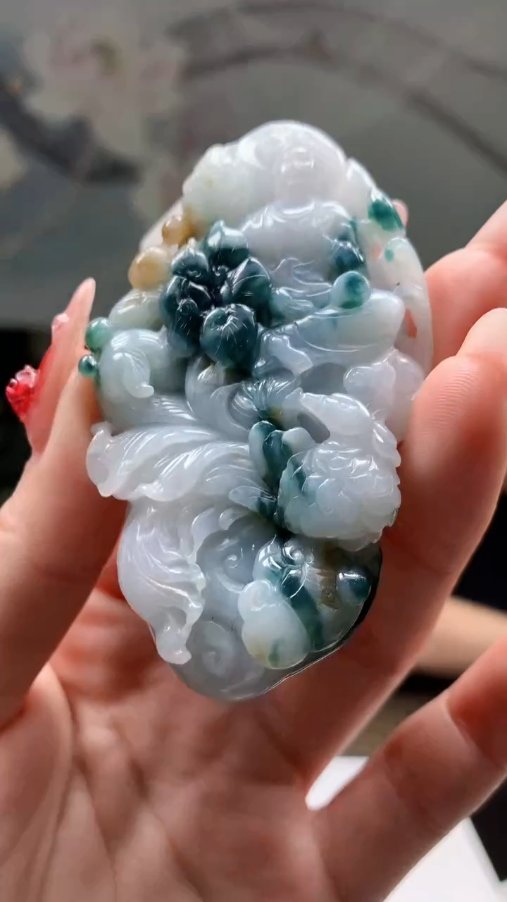 【闪购商品】定制翡翠未镶嵌1044ry-毛货挂件38