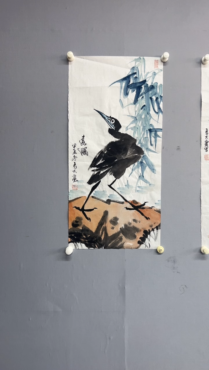 国画马大悲山水2平尺