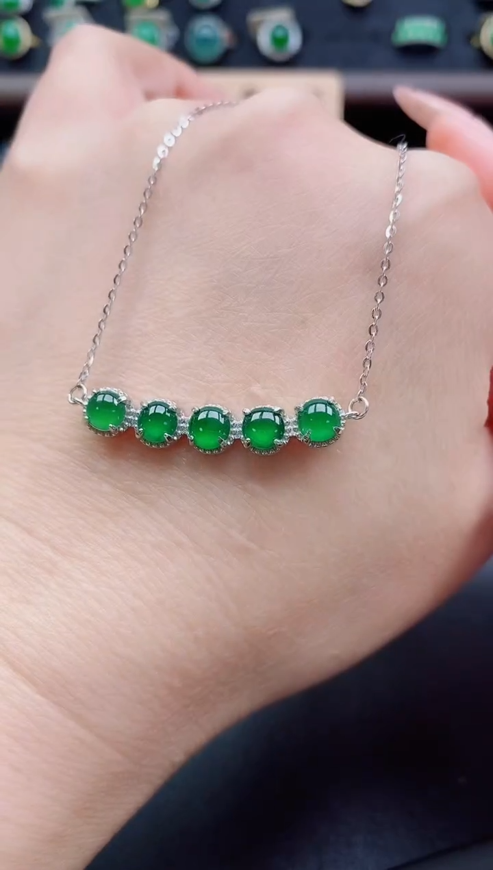 套链银S925镶嵌翡翠1