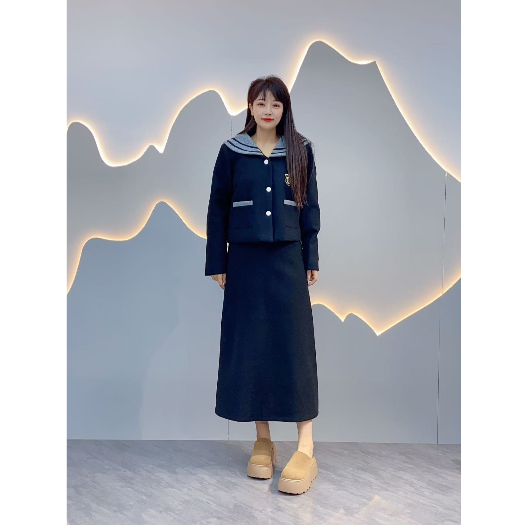 XIE8   学院风减龄两件套1729