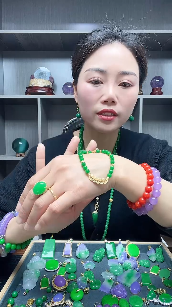 【闪购商品】翡翠手链14K金镶嵌手链