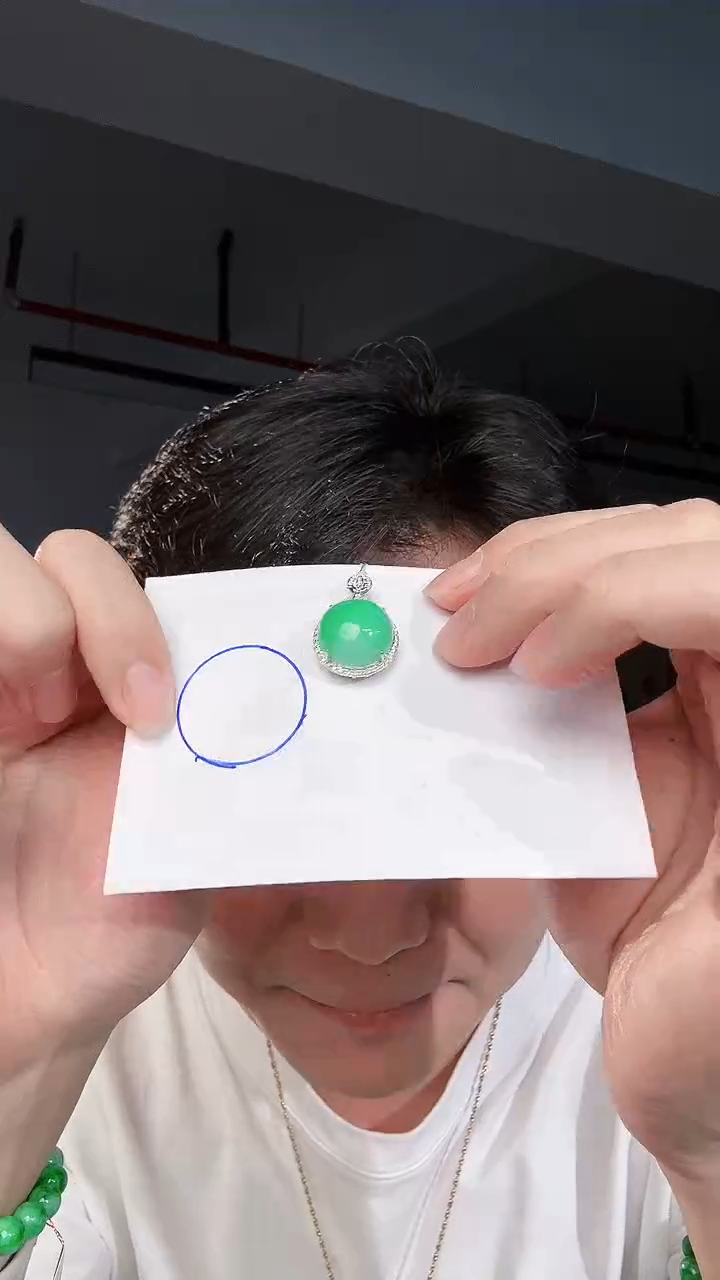 【闪购商品】翡翠颈饰18K金镶嵌缅料A货翡翠/支持复检/一件