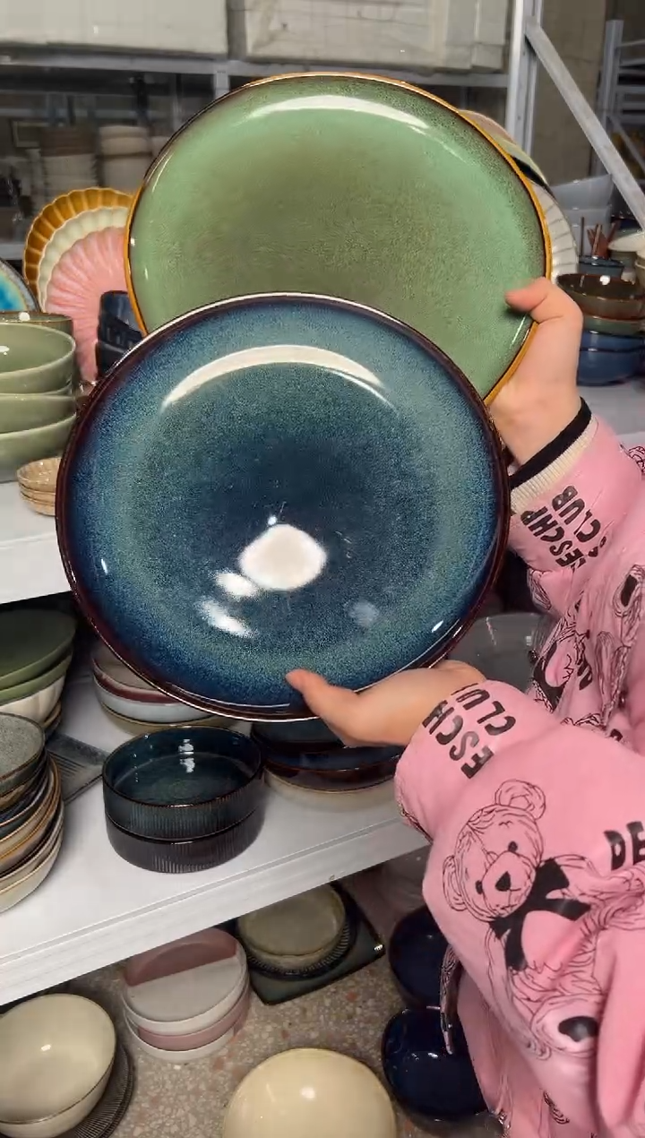 陶瓷外贸尾货瑕疵满20包邮X2 大盘10.5英寸