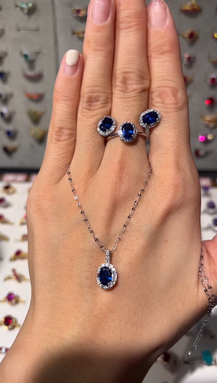 【闪购商品】蓝宝石戒指银S925镶嵌000000