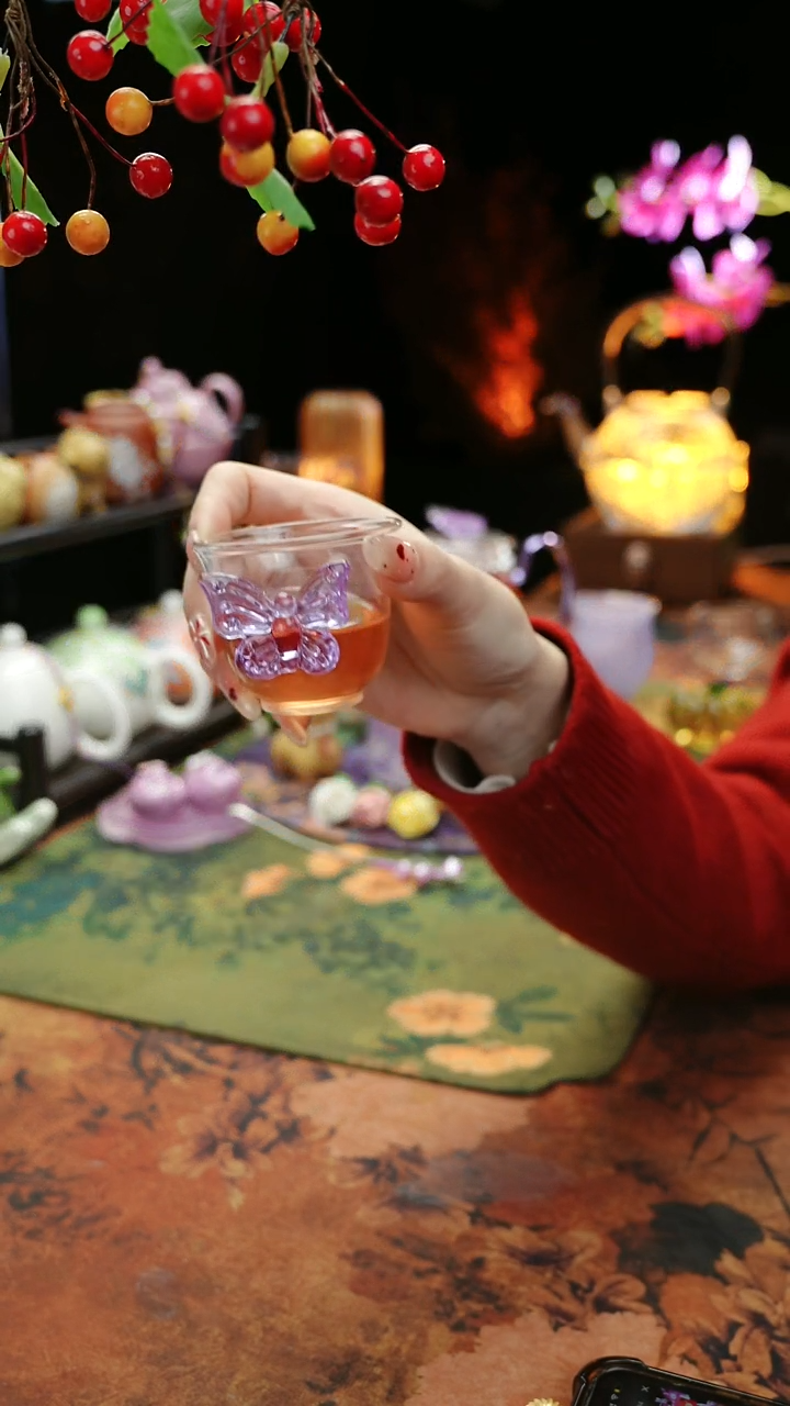 【闪购商品】紫色蝴蝶品茗杯60cc@@@@@