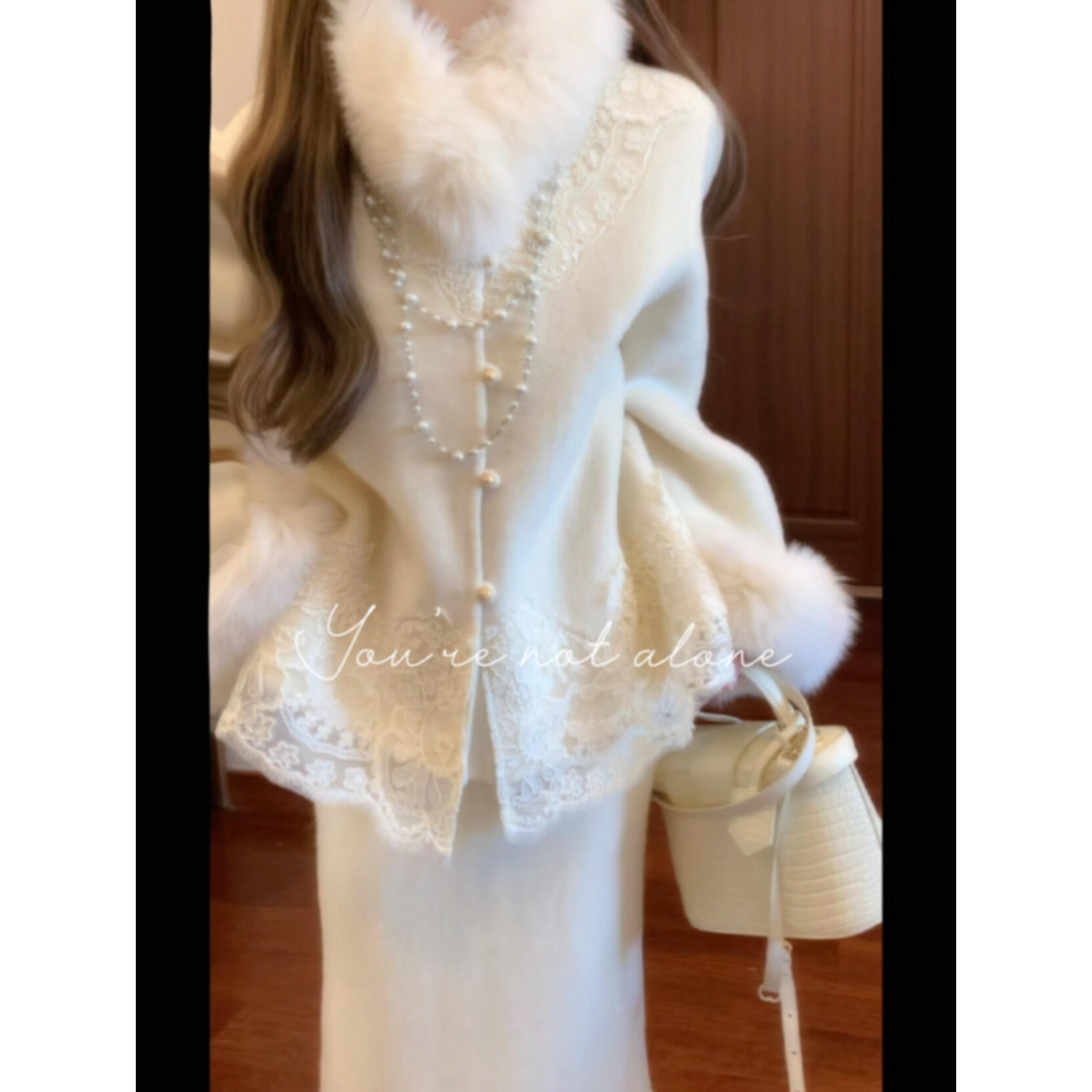 【贵女】2025冬季新款新中式国风刺绣开衫外套搭高腰显瘦包臀半身裙