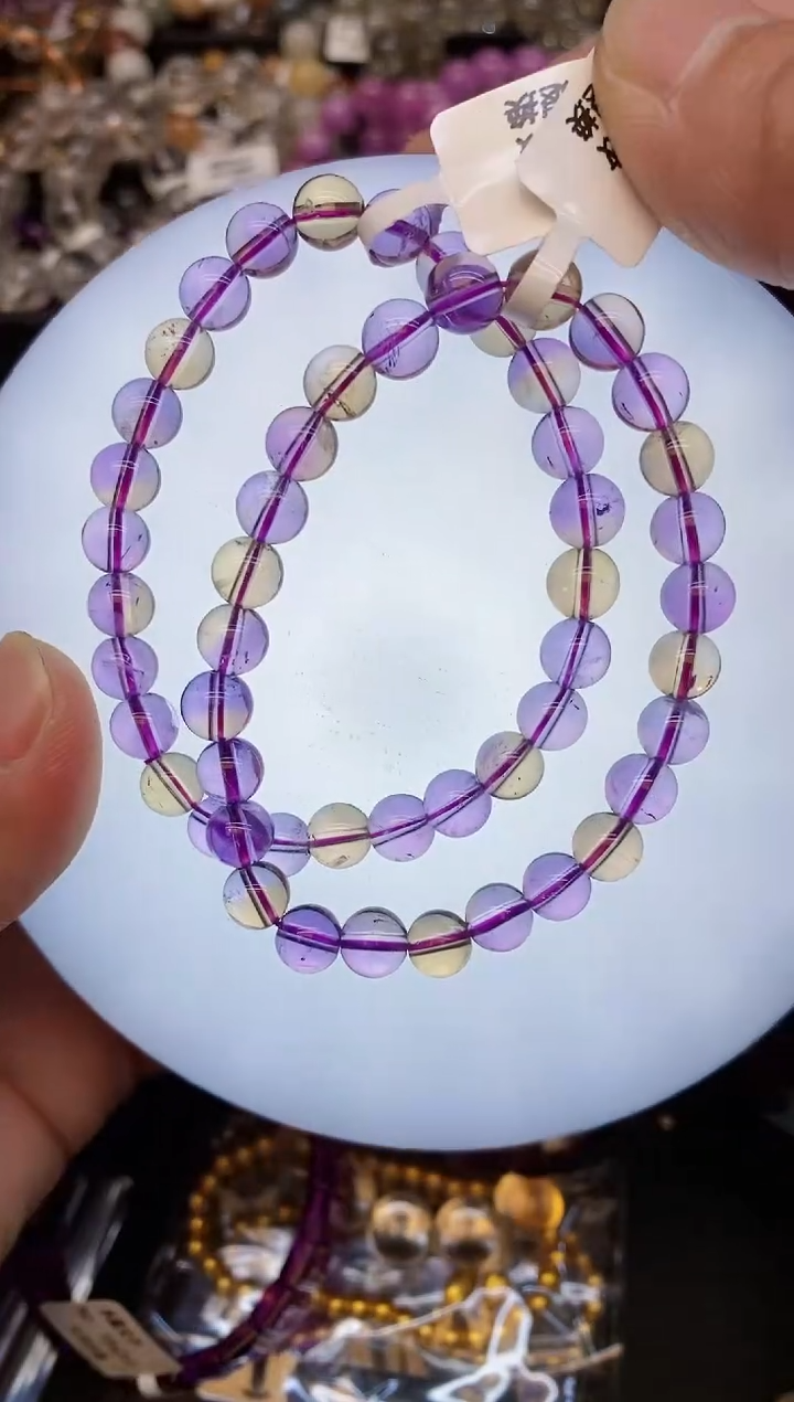 【闪购商品】水晶手链未镶嵌32 紫黄晶7mm+