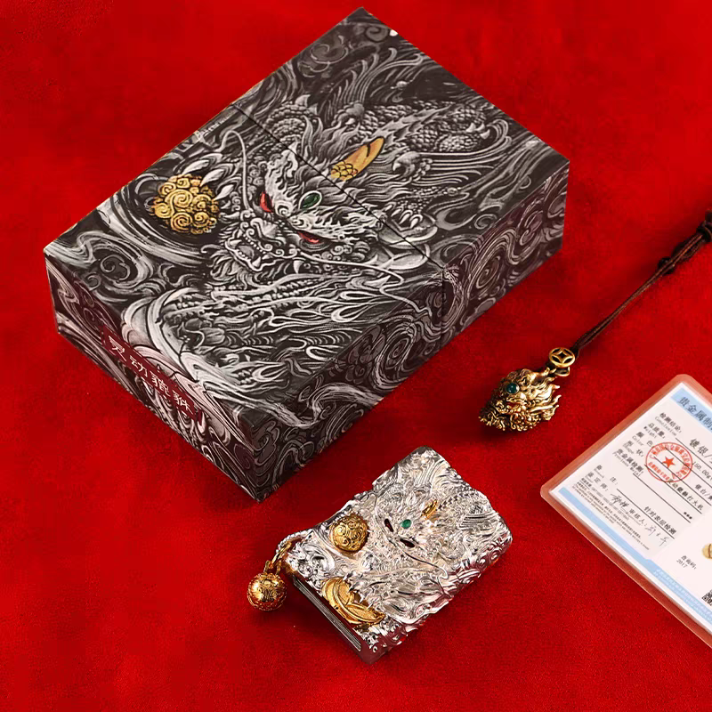 Zippo打火机镀银灵动小貔貅礼盒装224-DY9902TJ