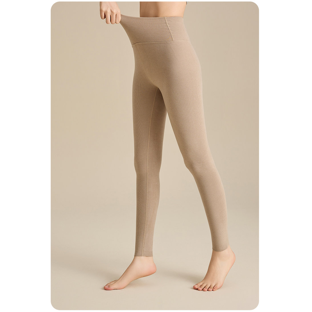 【主播推荐】女士高腰华绒基础保暖裤A8842