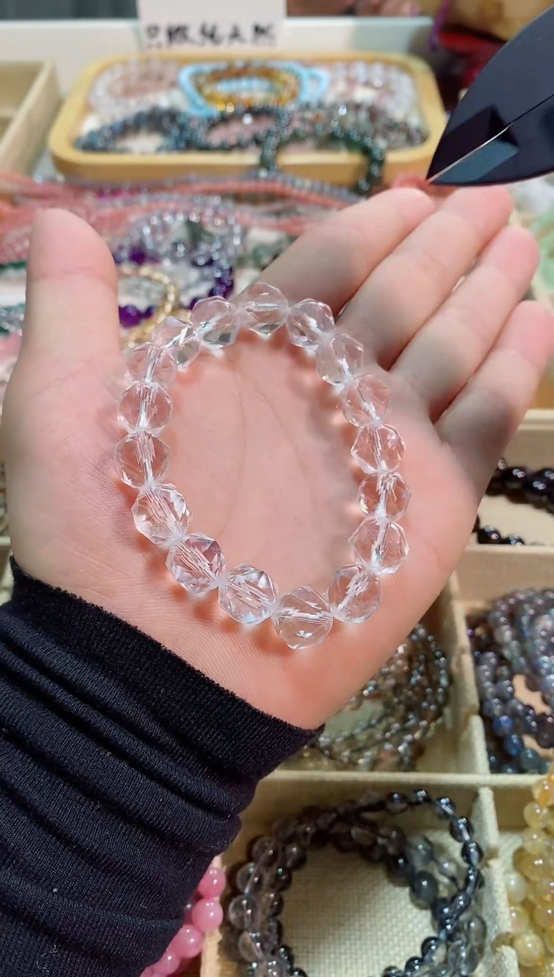 【闪购商品】水晶手链未镶嵌切面白水晶12M+（多样性发其一）