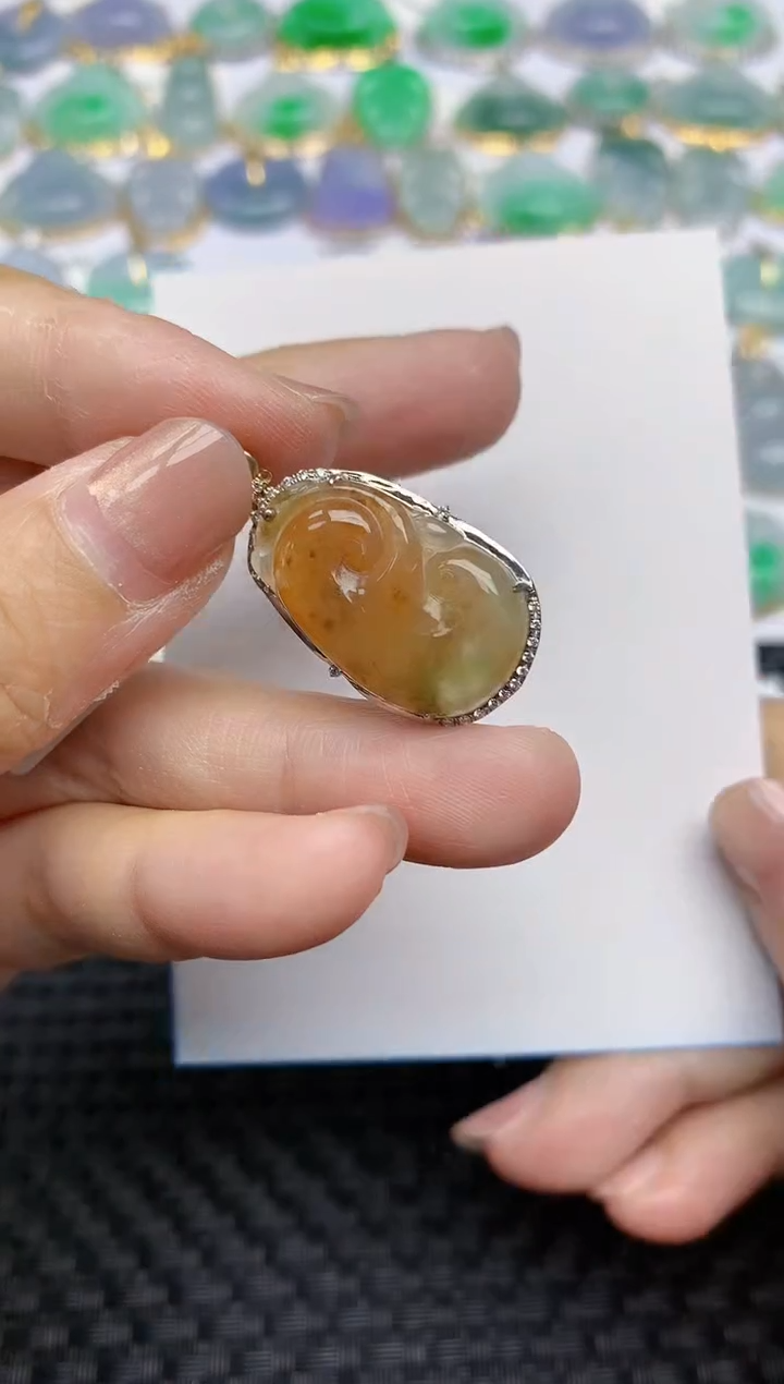 【闪购商品】翡翠颈饰18K金镶嵌天然A货翡翠 116